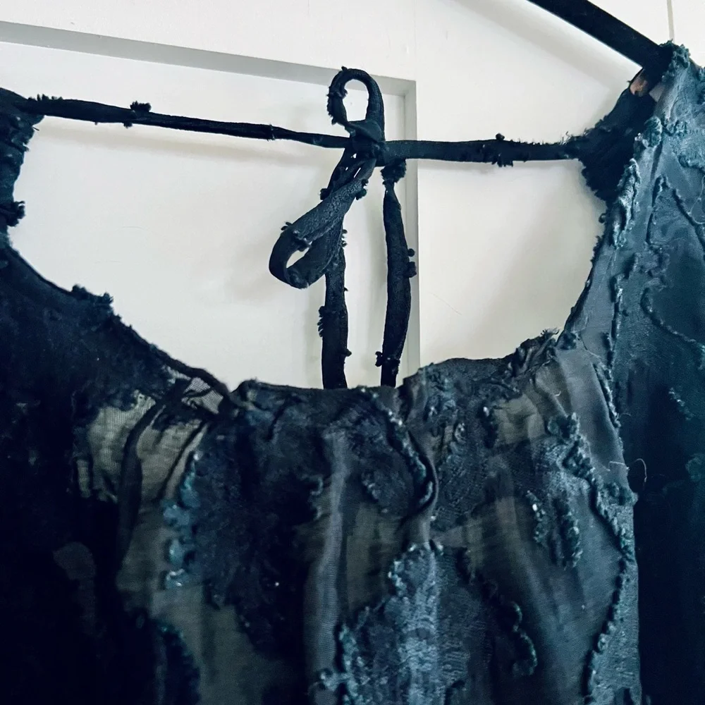 Free People Black Textured Blouse - Picture 6 of 8